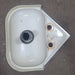 Used Bone Bathroom Corner Sink 13 3/4" X 14 1/2" X 6" D - Young Farts RV Parts