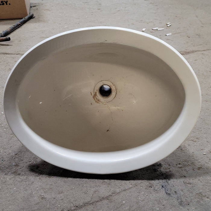 Used Bathroom Sink, Bone - 13 3/4" X 10 1/2" X 6 1/4"D