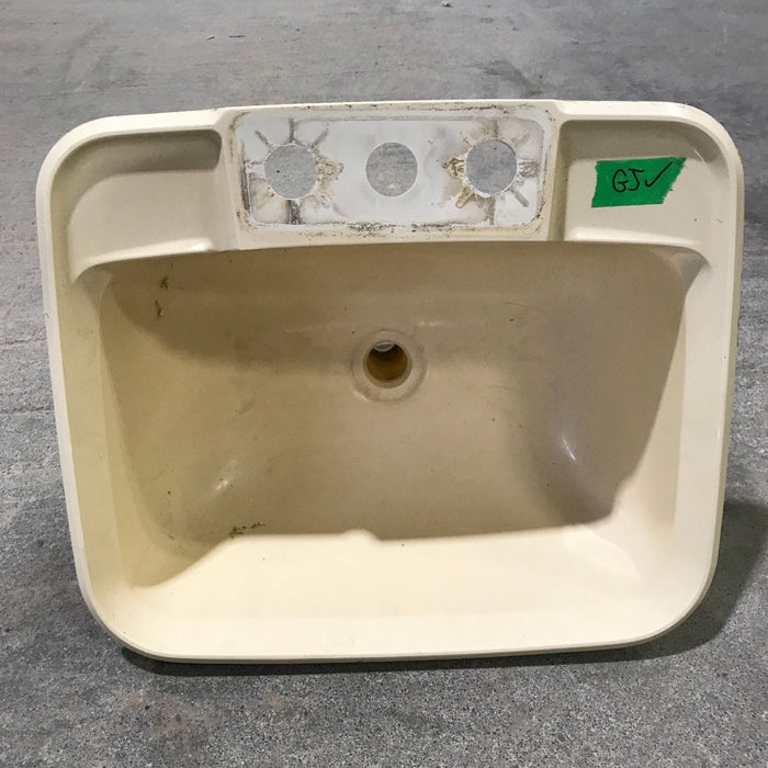 Used Bathroom Sink, Bone - 14 1/2" x 12 1/2" x 5"D