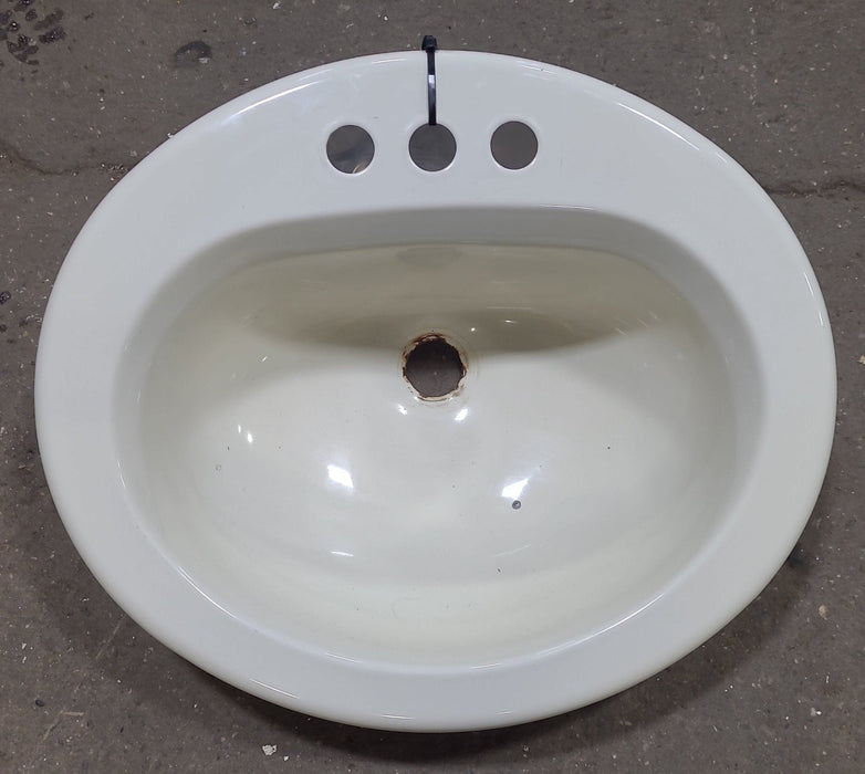 Used Bathroom Sink, Bone - 20 1/4" X 17 1/4" X 6 1/4" D