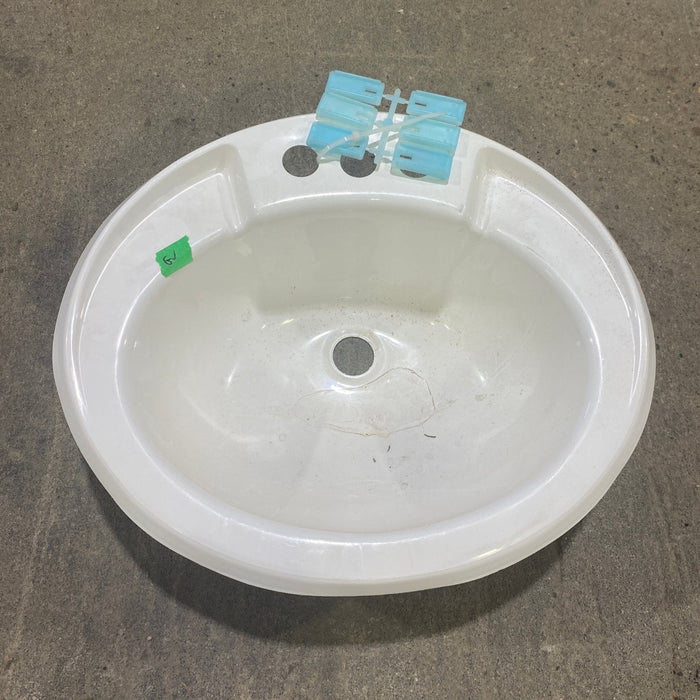 Used Bathroom Sink, Bone - 20" x 16 1/2" x 5 1/2"D