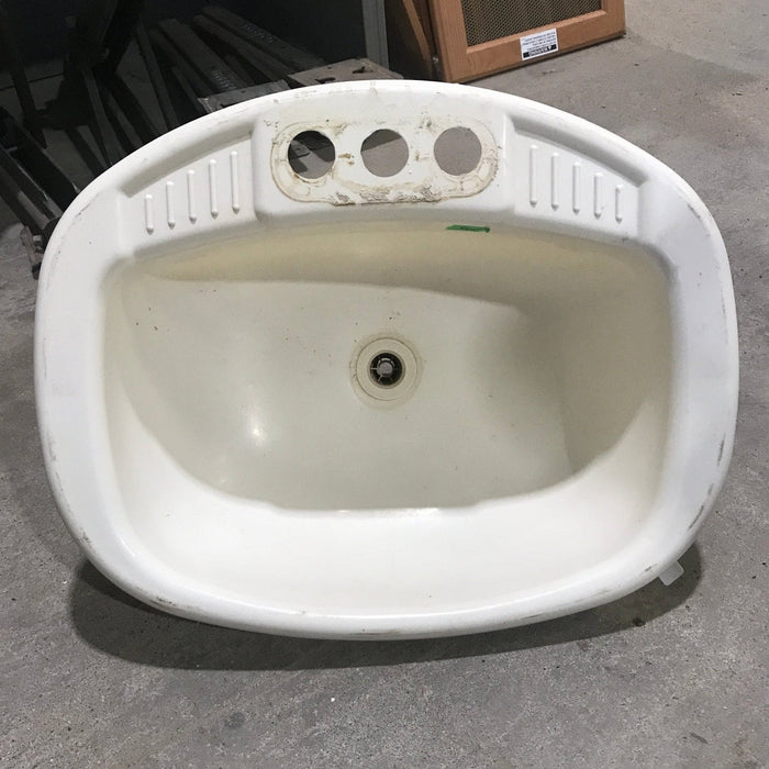 Used Bathroom Sink, Bone - 20" x 17 1/2" x 7 1/4"D