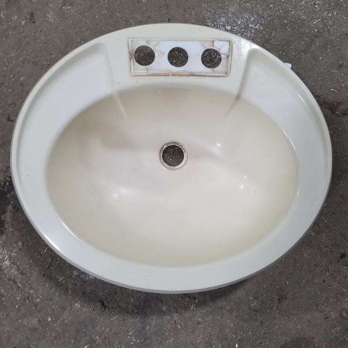 Used Bathroom Sink, Bone - 20" X 17 1/2" X 7 1/4"D