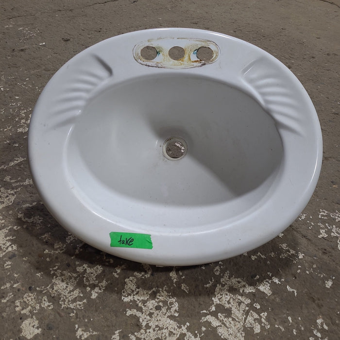 Used Bathroom Sink, Bone - 20" X 17" X 8" D