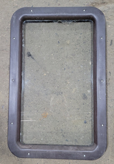Used Brown Entry door window : 24 3/4" x 15 3/4"