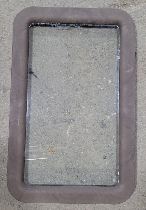 Used Brown Entry door window : 24 3/4" x 15 3/4"