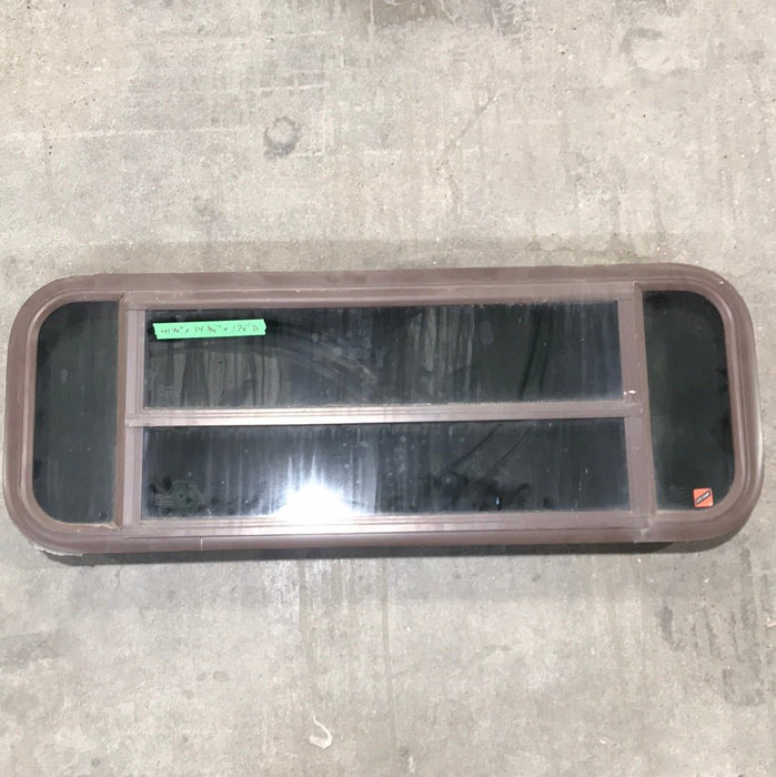 Used Brown Radius Dual Pane-Storm Window : 41 1/4" W x 14 3/4" H x 1 1/2" D