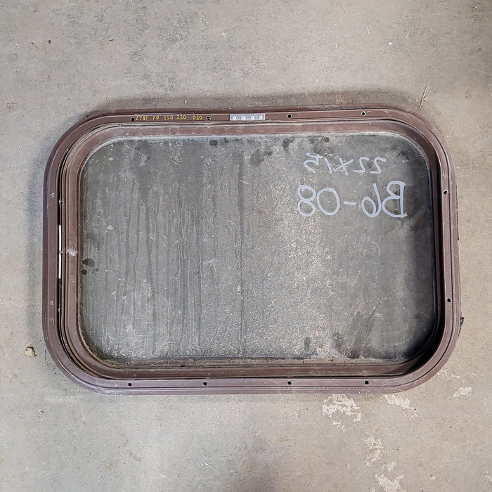 Used Brown Radius Non-Opening Window : 22 X 15  X 2" D