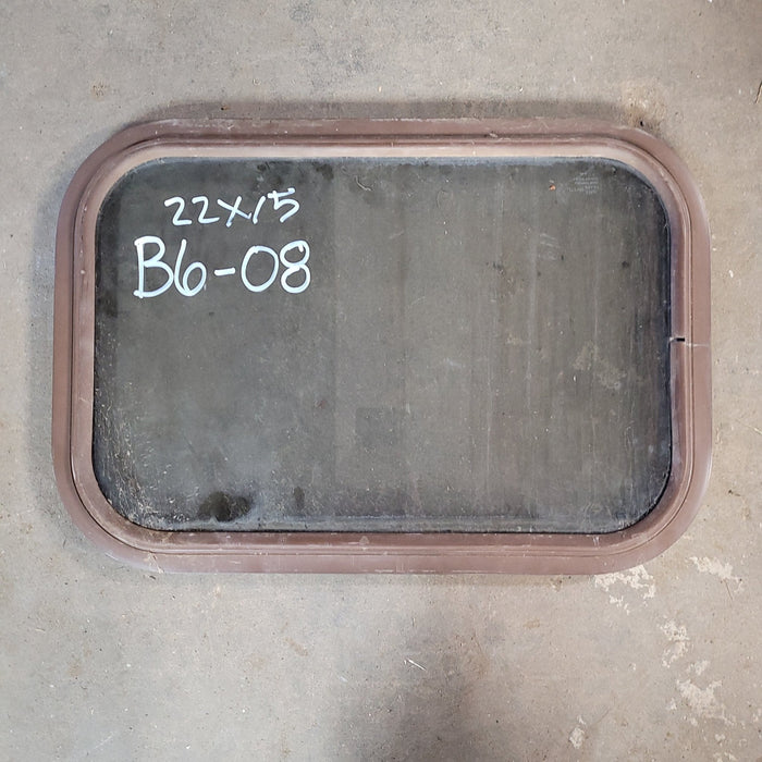 Used Brown Radius Non-Opening Window : 22 X 15  X 2" D