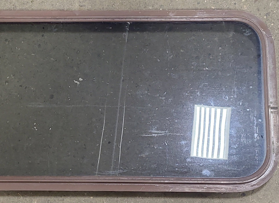 Used Brown Radius Non-Opening Window : 39 3/4" W X 17 7/8" H X 2" D