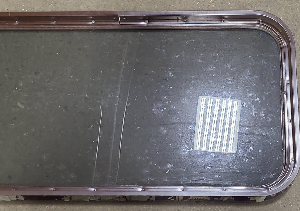 Used Brown Radius Non-Opening Window : 39 3/4" W X 17 7/8" H X 2" D