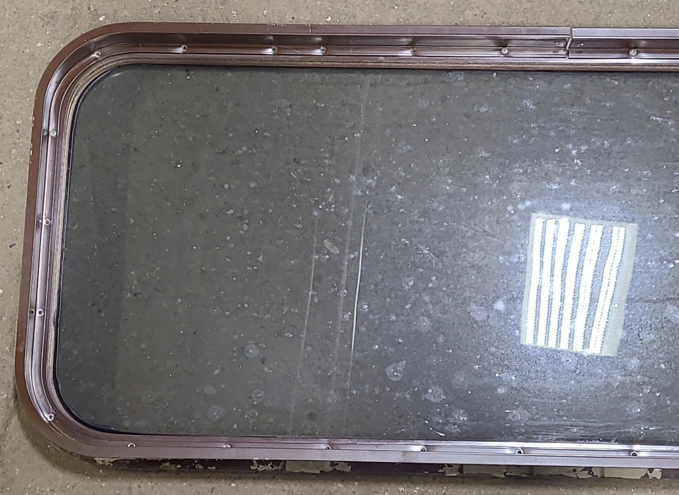 Used Brown Radius Non-Opening Window : 39 3/4" W X 17 7/8" H X 2" D