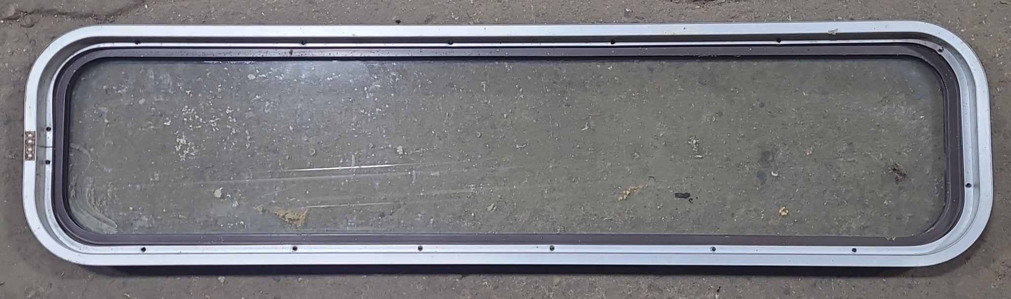 Used Brown Radius Non Opening Window : 47" W x 10 3/4" H x 1 5/8" D