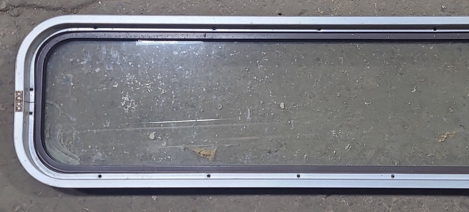 Used Brown Radius Non Opening Window : 47" W x 10 3/4" H x 1 5/8" D
