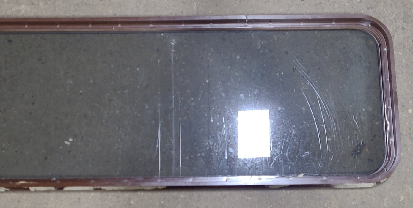 Used Brown Radius Non-Opening Window : 60 1/4" W X 20" H X 2" D