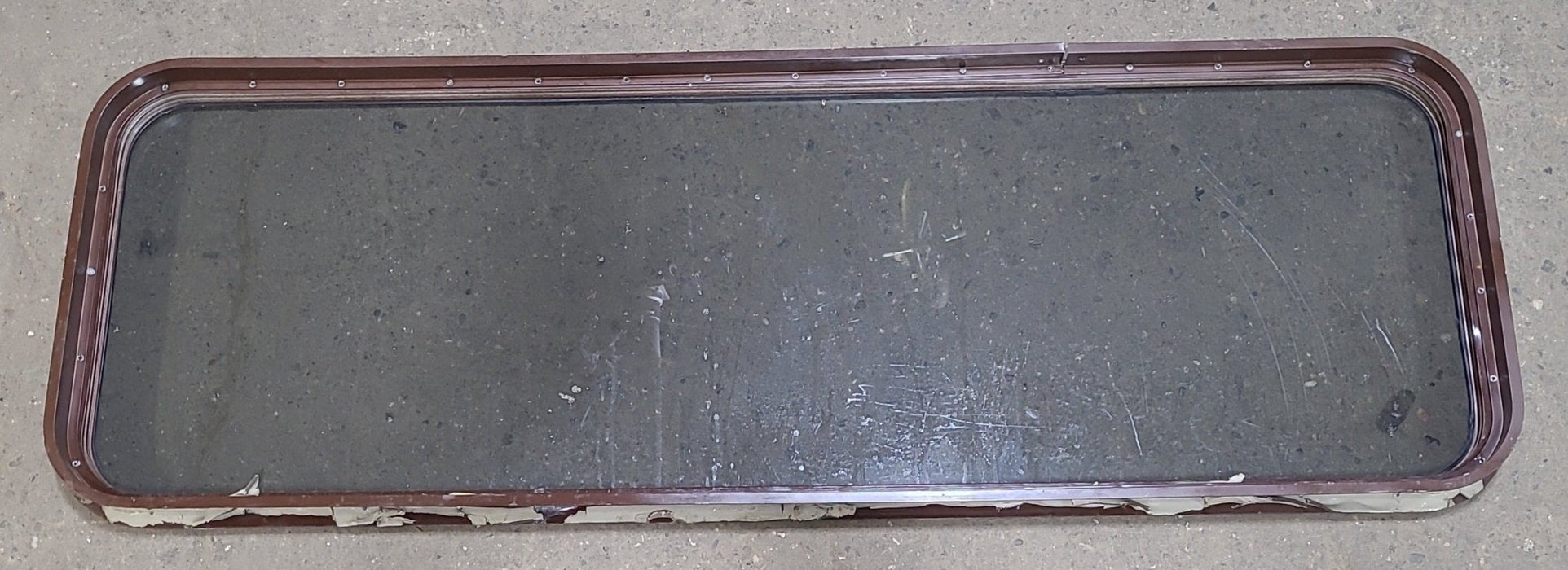 Used Brown Radius Non-Opening Window : 60 1/4" W X 20" H X 2" D