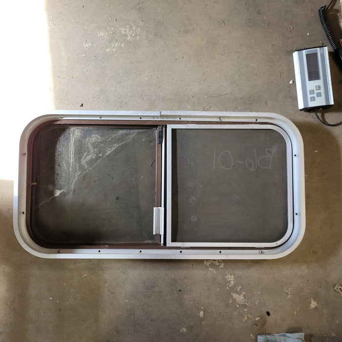 Used Brown Radius Opening Window : 30 1/4 X 15  X 2" D