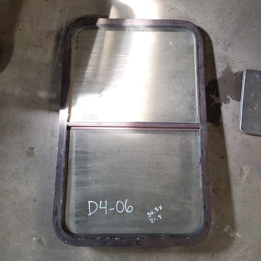Used Brown Radius Opening Window : 34 1/2 X 21 1/2 X 2" D - Young Farts RV Parts