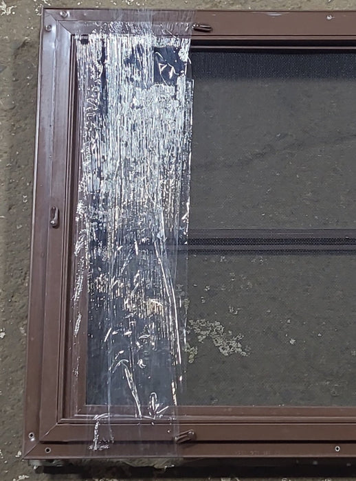 Used Brown Square Opening Window: 24 1/2" W x 18 1/2" H x 1 1/2" D - Young Farts RV Parts