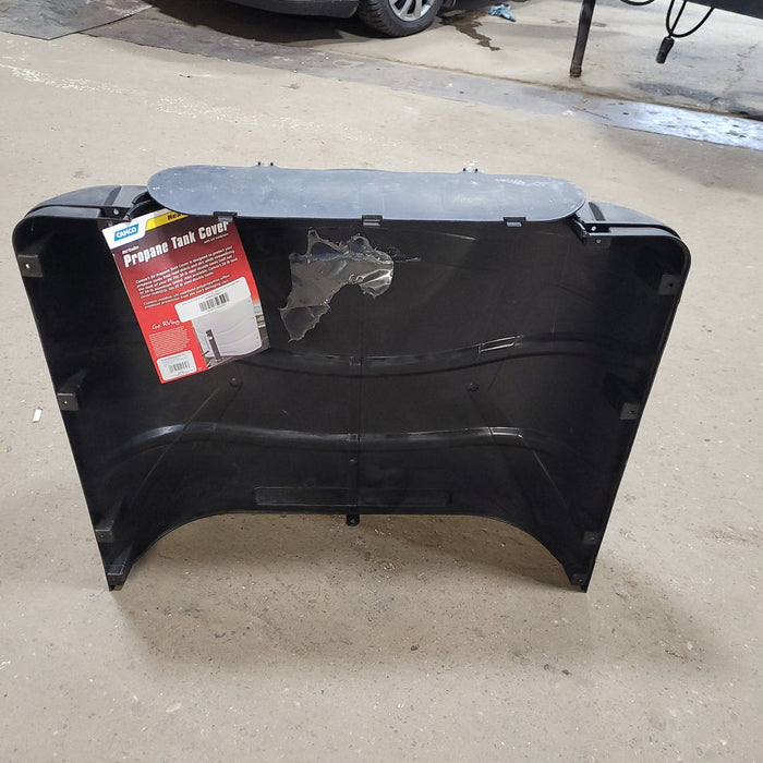 Used Camco 40539 Propane Tank Cover - Black (Fits 30# Steel Double Tank)