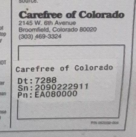 Used Carefree Complete Manual Truck Camper Awning 8' Used Canvas