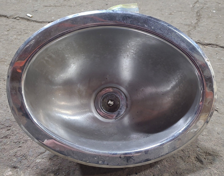 Used Bathroom Sink, Chrome - 14" x 10 1/2" x 6" D