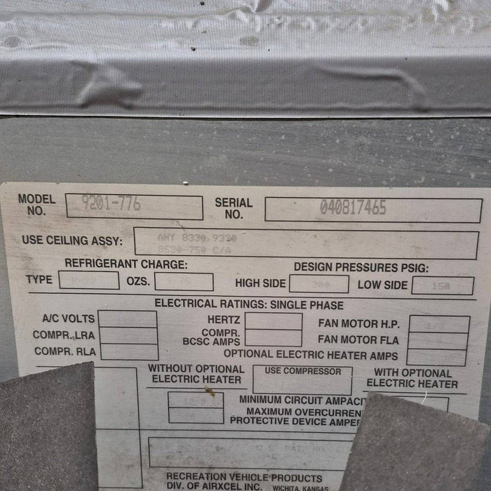 Used Coleman Air Conditioner, Head Unit, 9200 BTU, Cool Only - 9201A776