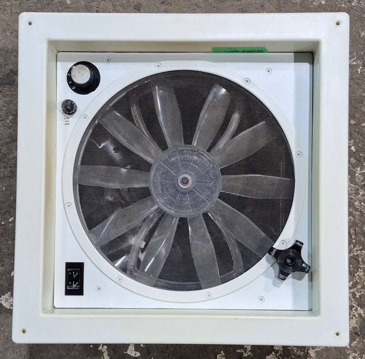 Used Complete Bathroom Fan Vent, 12V - 13 1/2" x 13 1/2"