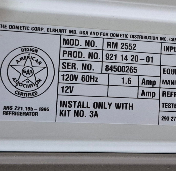 Used Complete Dometic Fridge, 2-Way - RM2552