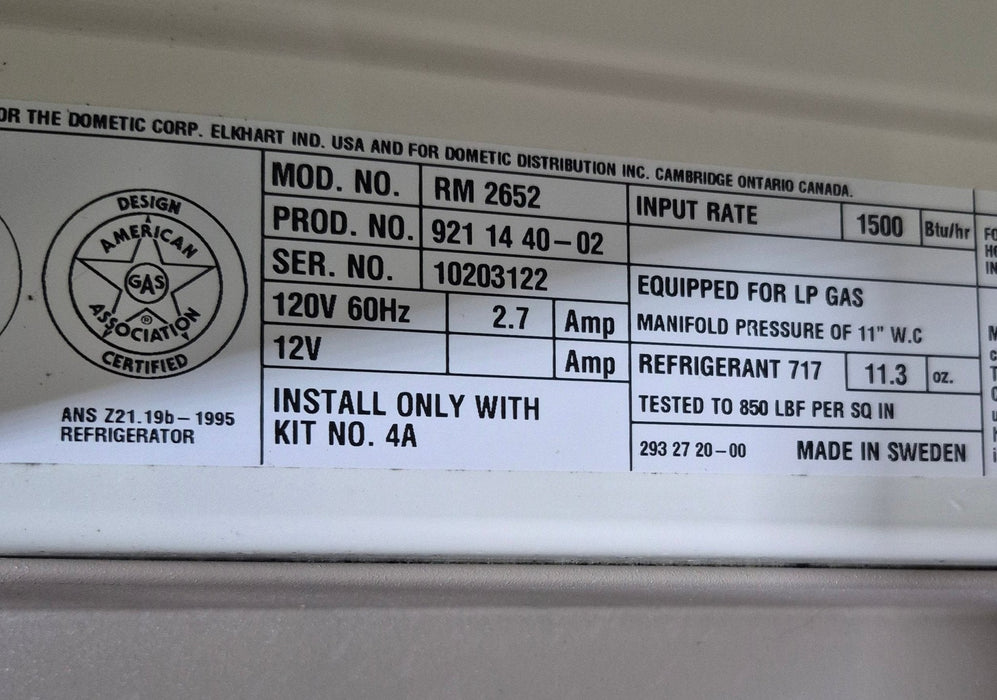 Used Complete Dometic Fridge, 2-Way - RM2652