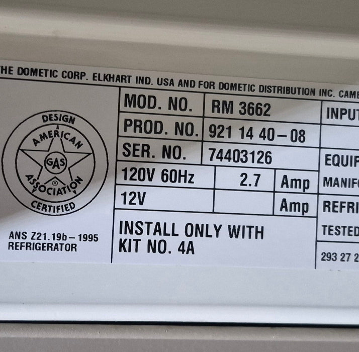 Used Complete Dometic Fridge, 2-Way -  RM3662