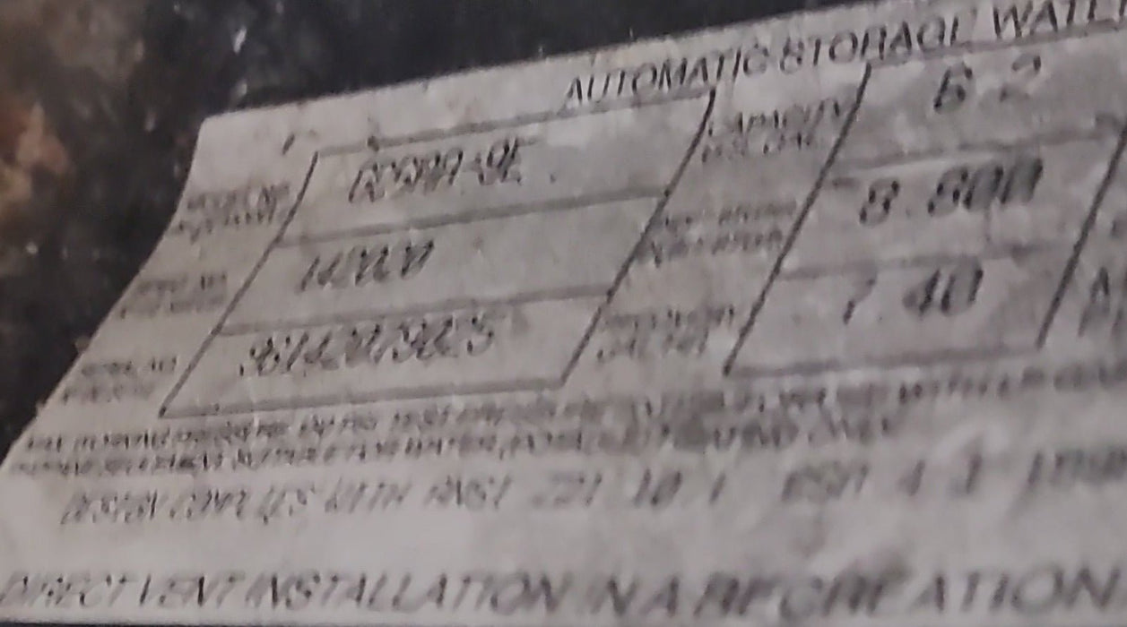 Used Complete GC6AA-9E Atwood Hot Water Heater 6 Gal.