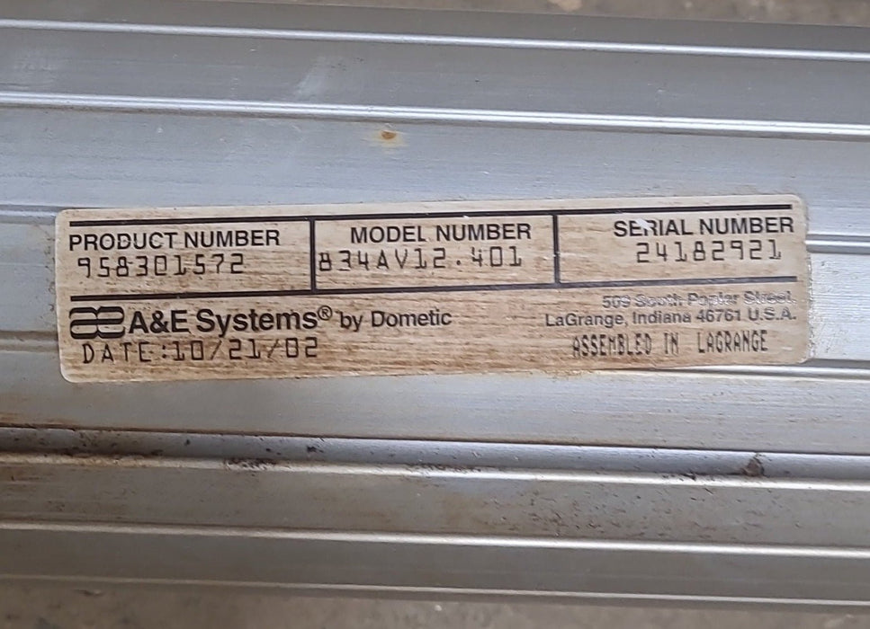 Used Complete Manual Awning A&E Dometic 12' No canvas