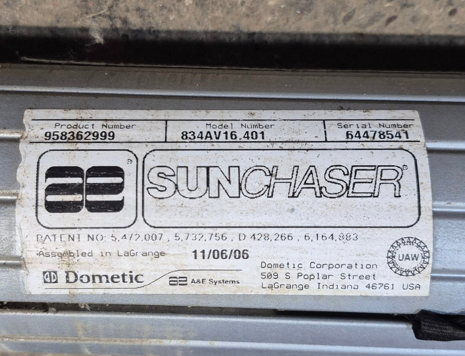 Used Complete Manual Awning Dometic / A&E 16' No Canvas