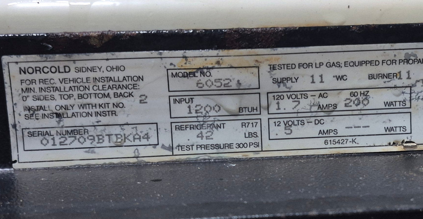 Used Complete Norcold Fridge, 2-Way - 6052