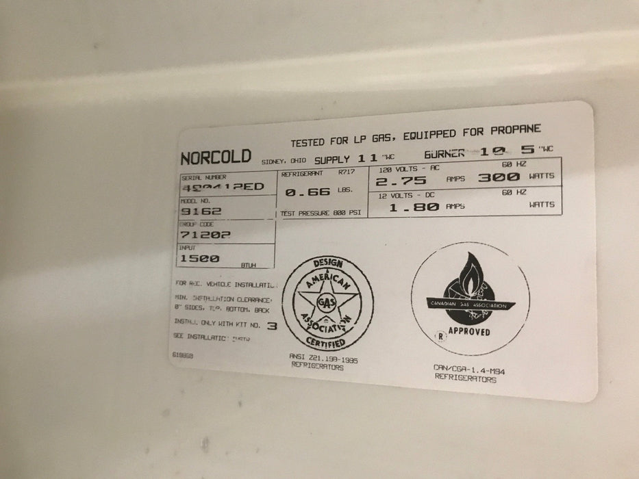 Used Complete Norcold Fridge, 2-WAY - 9162