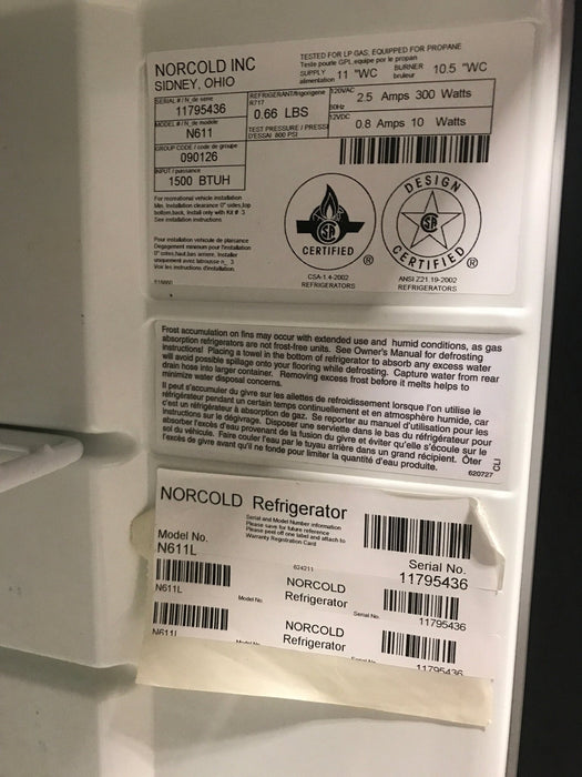 Used Complete Norcold Fridge, 2-Way - N611L