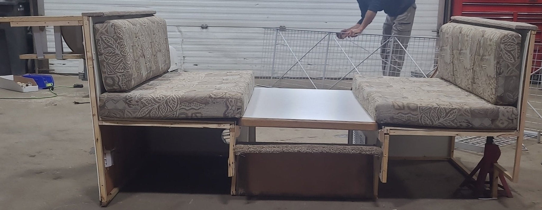 Used Complete RV Dinette Set - 38 3/4” D x 74 3/4" W - Does not include table hardware.