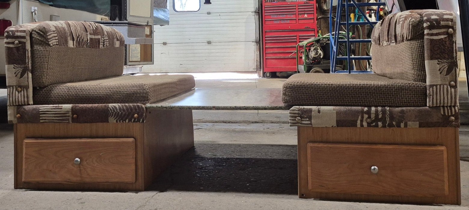 Used Complete RV Dinette Set - 40 3/8” D x 74 3/4" W x 33 3/8" H - Does not include table hardware