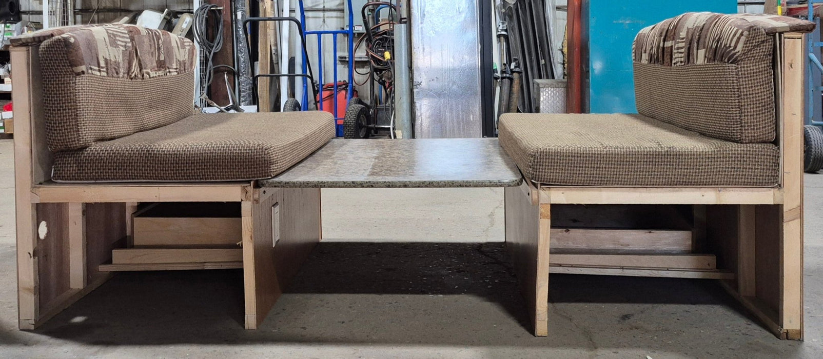 Used Complete RV Dinette Set - 40 3/8” D x 74 3/4" W x 33 3/8" H - Does not include table hardware