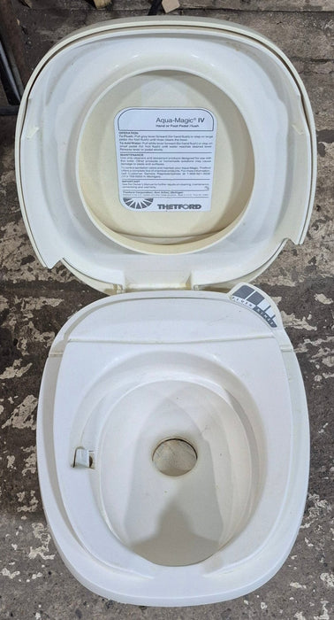 Used Complete Thetford Toilet, Hand Flush, High Profile, Off-White - AQUA MAGIC IV , 20920