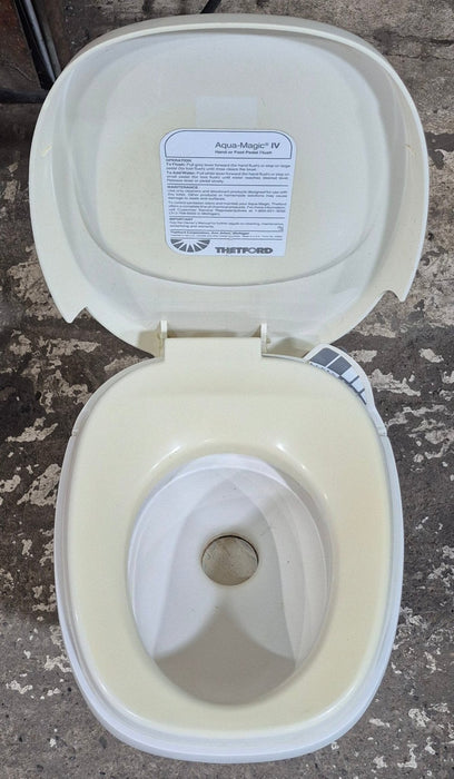 Used Complete Thetford Toilet, Hand Flush, High Profile, Off-White - AQUA MAGIC IV , 20920