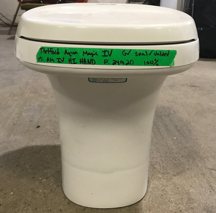Used Complete Thetford Toilet, Hand Flush, High Profile, Off-White - AQUA MAGIC IV ,  24920