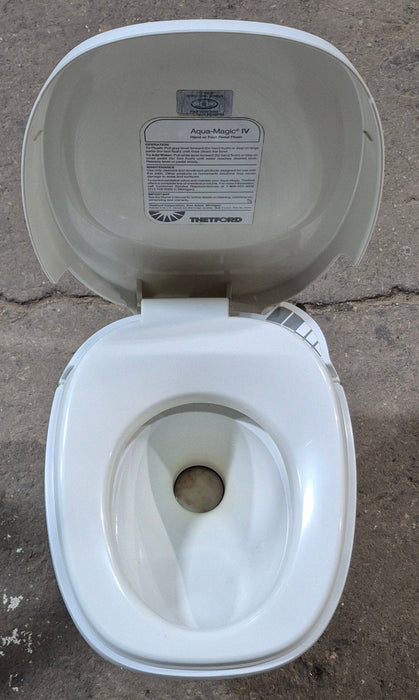 Used Complete Thetford Toilet, Hand Flush, High Profile, Off-White - AQUA MAGIC IV , 24920