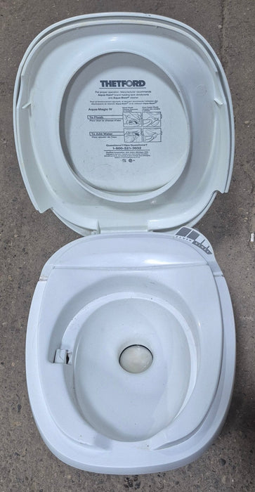 Used Complete Thetford Toilet, Hand Flush, High Profile, Off-White - AQUA MAGIC IV ,  24920