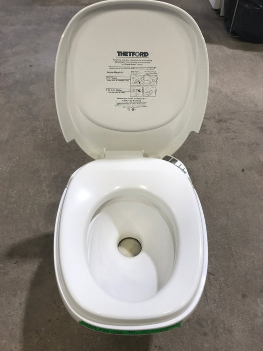Used Complete Thetford Toilet, Hand Flush, High Profile, Off-White - AQUA MAGIC IV ,  24920