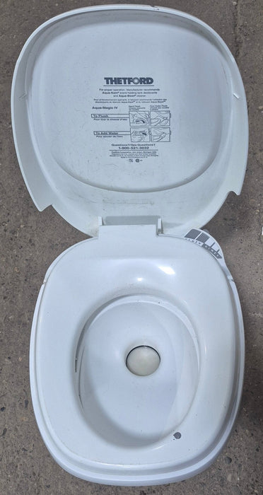 Used Complete Thetford Toilet, Hand Flush, High Profile, Off-White - AQUA MAGIC IV ,  24920