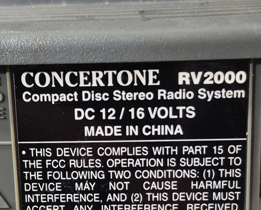 Used Concertone RV Radio - RV-2000