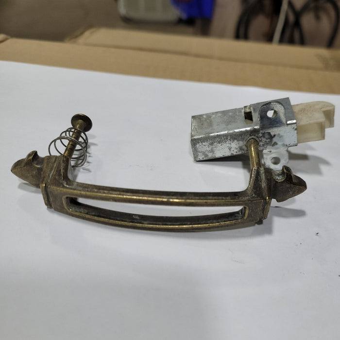 Used Copper Cabinet Handle 3" Hole Spacing comes with attached latch w/ 1" hole spacing