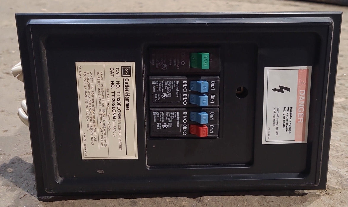 Used Cutler-Hammer Load Center- TT120FLGNM - Young Farts RV Parts